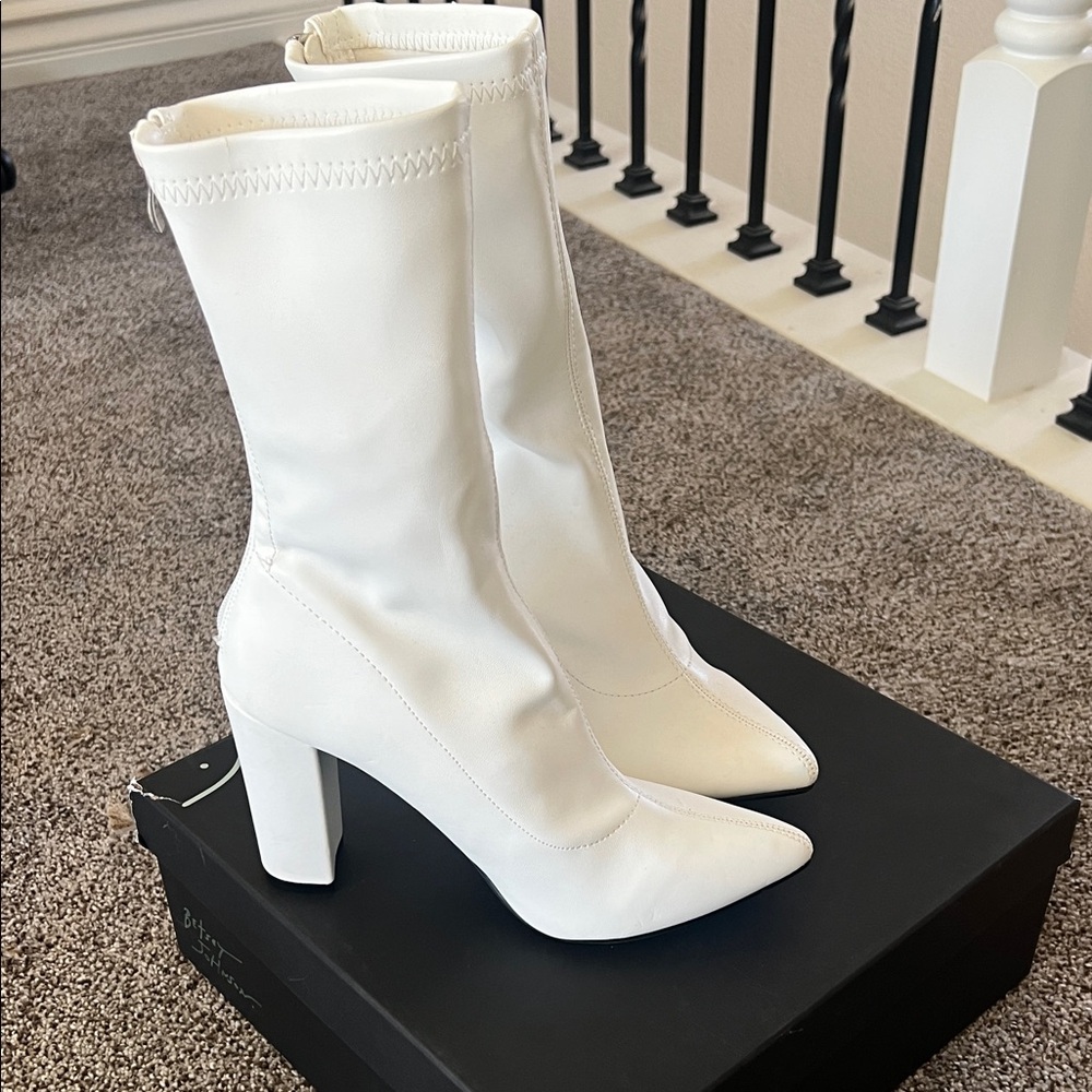 Nasty Gal White Heeled Boots